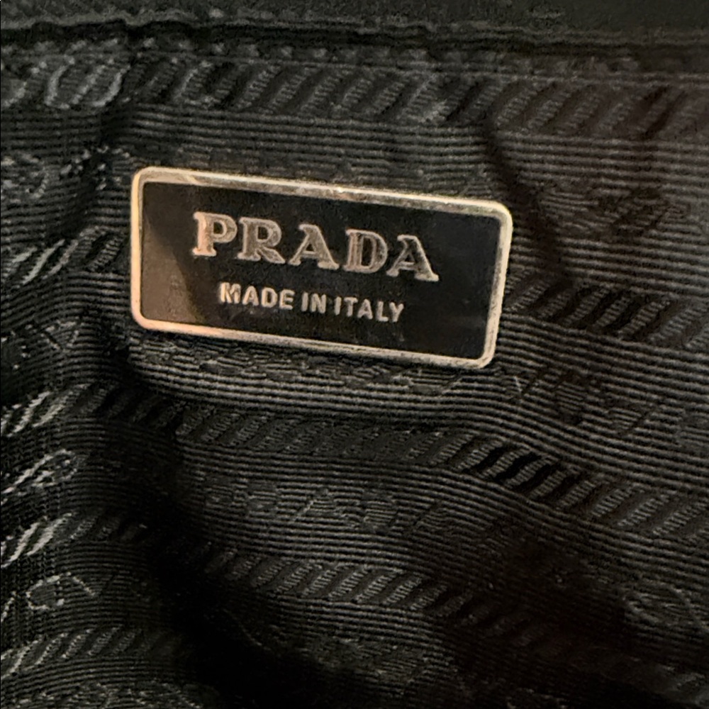 Prada Grey Mini Canvas Tote with Black Trim - Picture 8 of 13